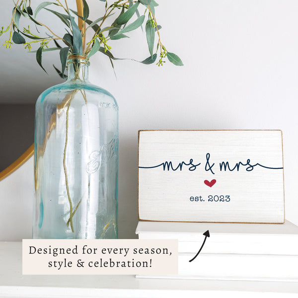 Mrs & Mrs Personalized Block Sign