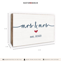 Mrs & Mrs Personalized Block Sign