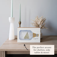 Sailboat In A Bottle Personalized Block Sign