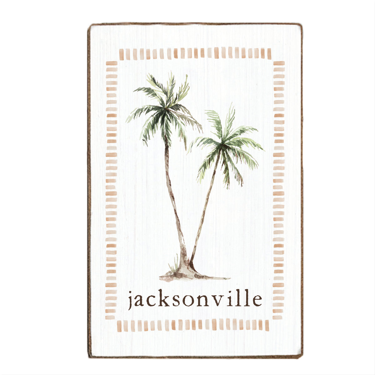 Palm Trees Personalized Block Sign
