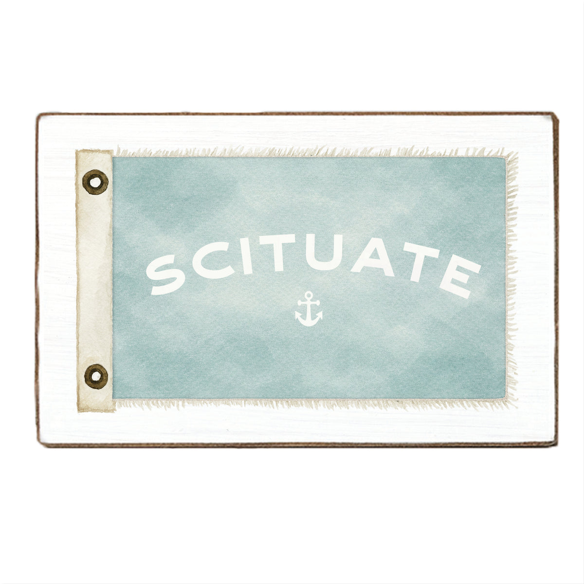 Vintage Flag Anchor Personalized Block Sign