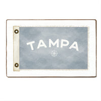 Vintage Flag Compass Personalized Block Sign
