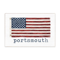 American Vintage Flag Personalized Wooden Block