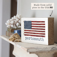 American Vintage Flag Personalized Wooden Block