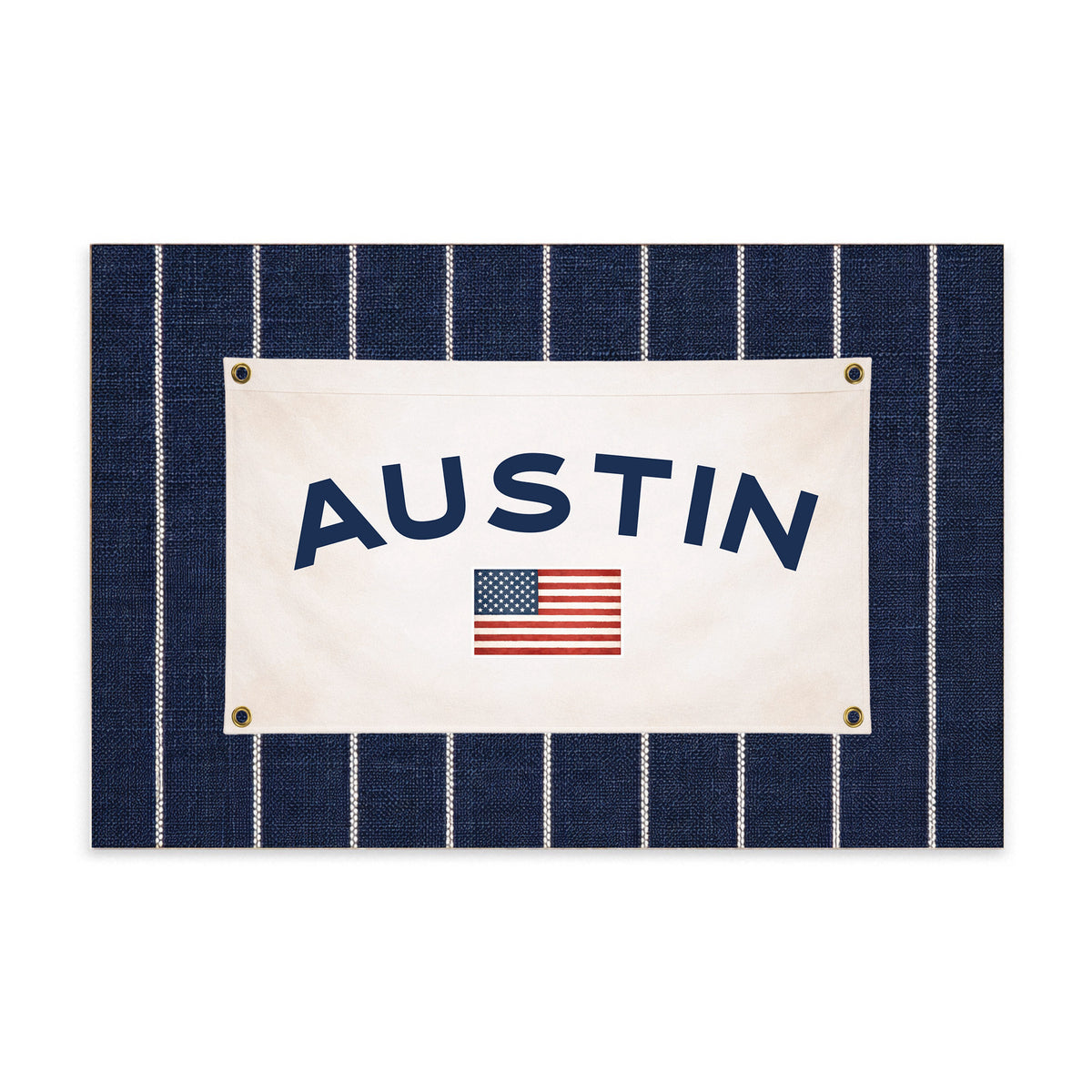 Americana Stripe Personalized Block Sign