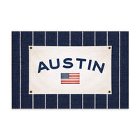 Americana Stripe Personalized Block Sign