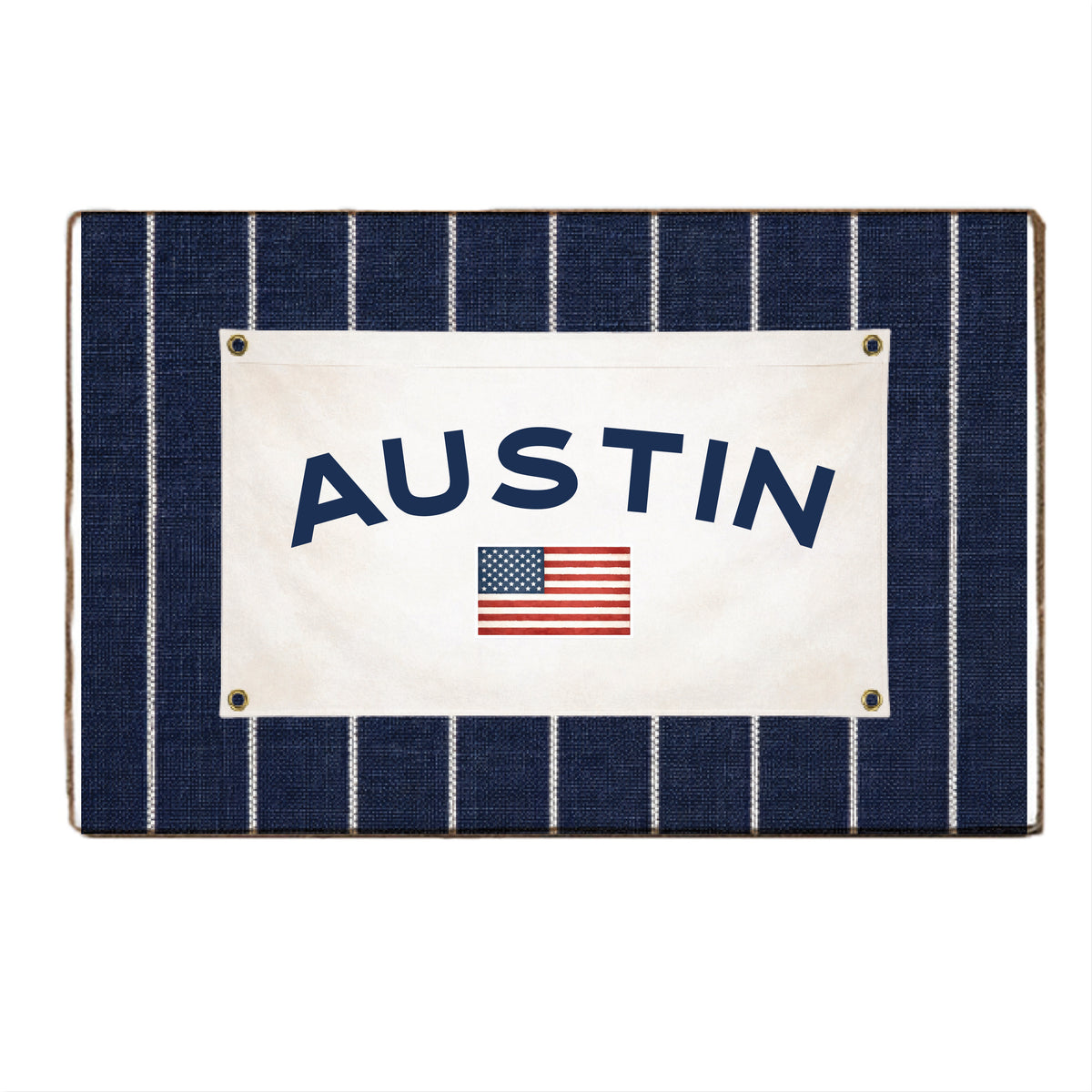Americana Stripe Personalized Block Sign