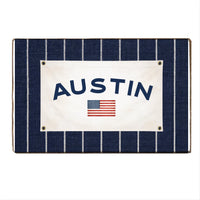 Americana Stripe Personalized Block Sign