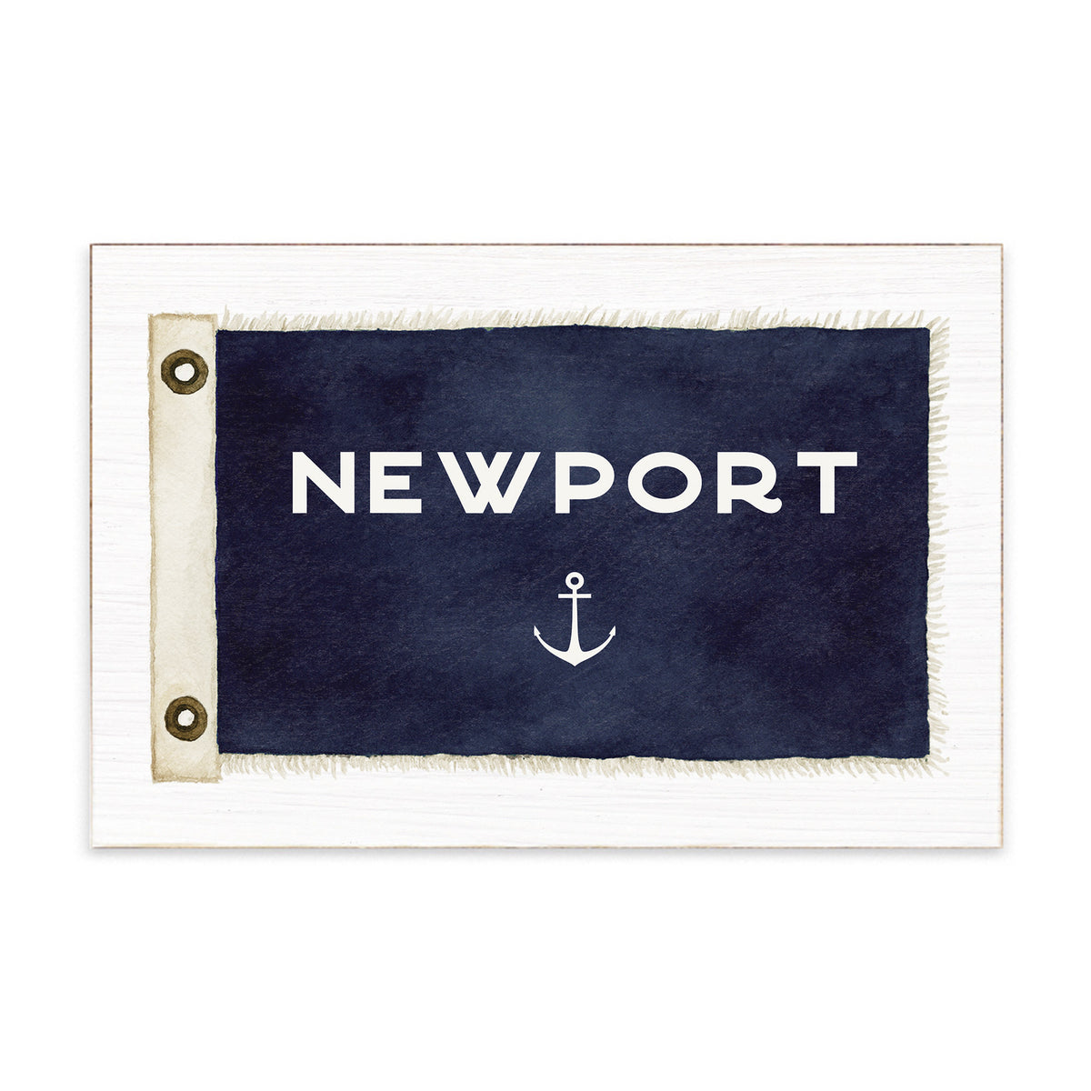 Anchor Vintage Flag Personalized Block