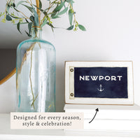 Anchor Vintage Flag Personalized Block