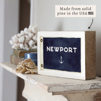 Anchor Vintage Flag Personalized Block