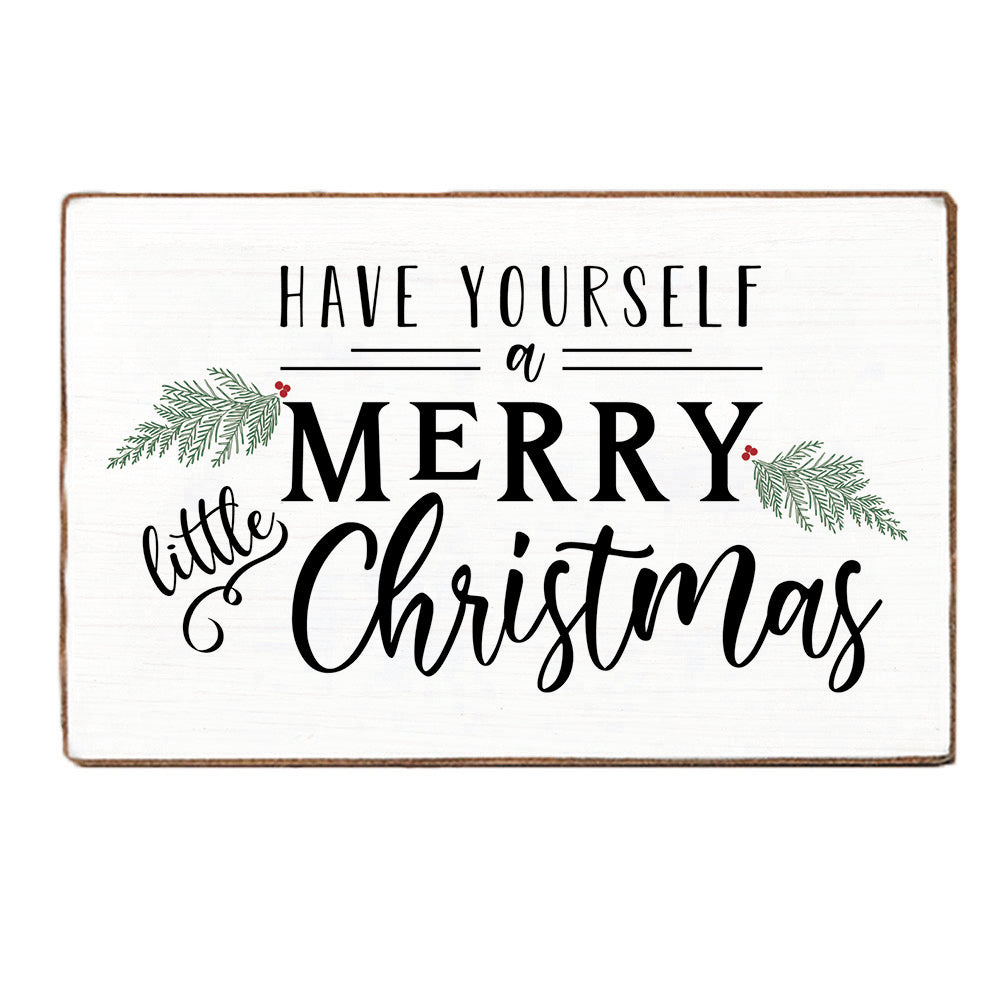 Merry Little Christmas Wood Block