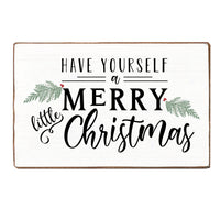 Merry Little Christmas Wood Block