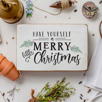 Merry Little Christmas Wood Block