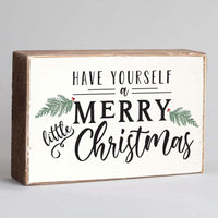 Merry Little Christmas Wood Block