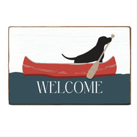 Dog Canoe Block Sign