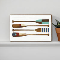 Vintage Canoe Oars Wood Block