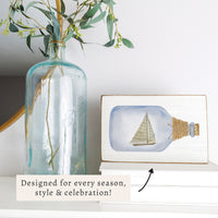 Sailboat In A Bottle Block Sign