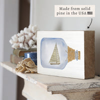 Sailboat In A Bottle Block Sign