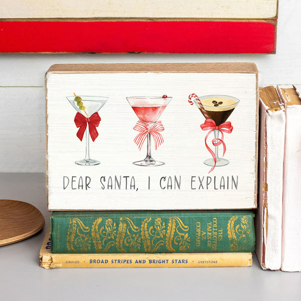 Dear Santa I Can Explain Block Sign