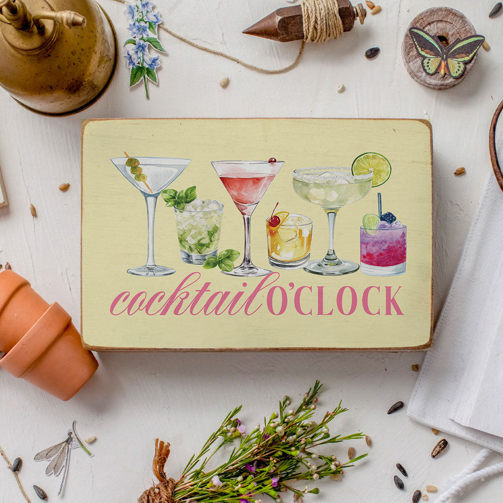 Cocktail O Clock XL Block Sign