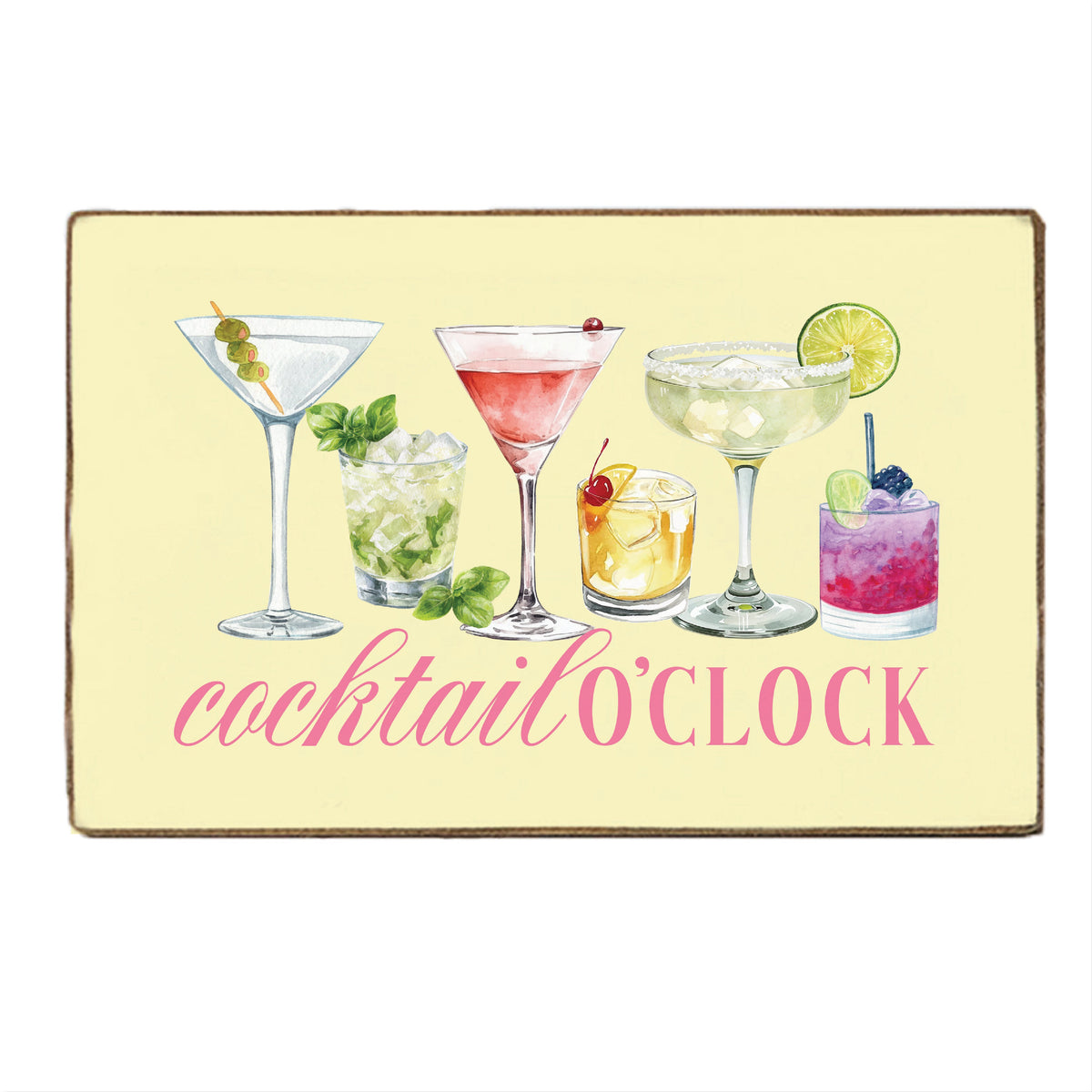 Cocktail O Clock XL Block Sign