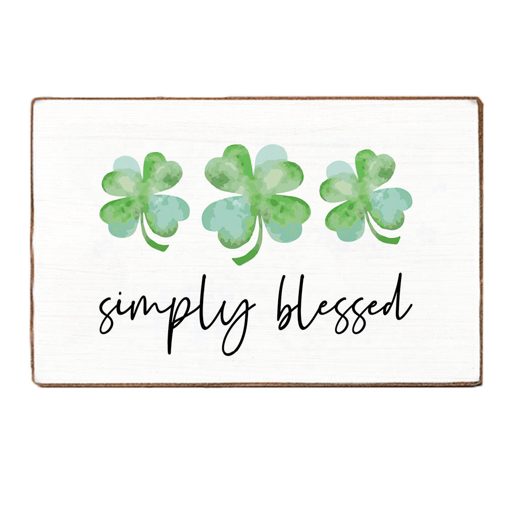 Simply Blessed Decorative Wooden Block