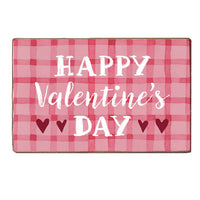 Happy Valentine's Day Gingham  Block Sign