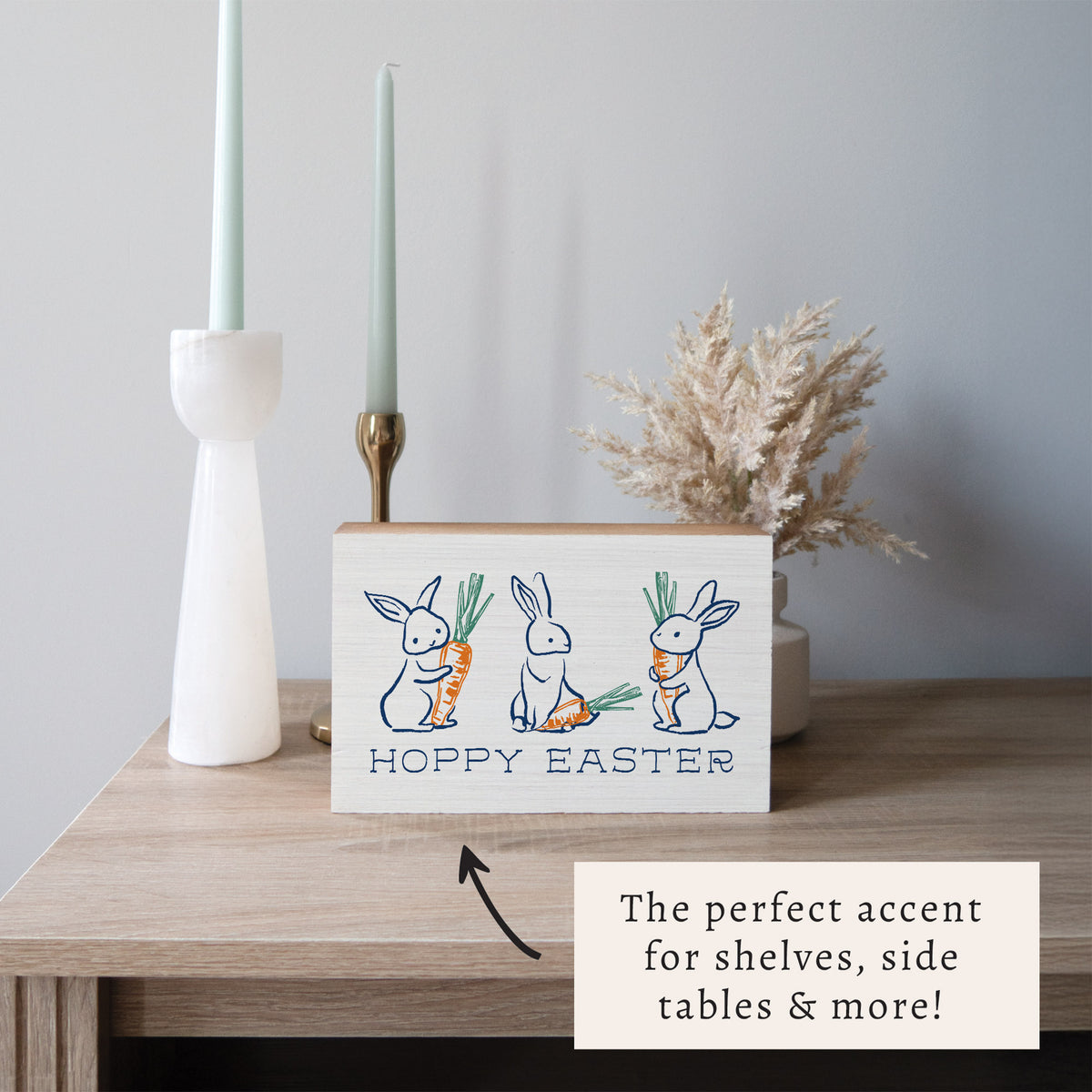 Hoppy Easter Bunnies Block Sign