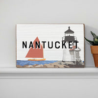 Exclusive Four Winds Cat Boats Decorative Wooden Block