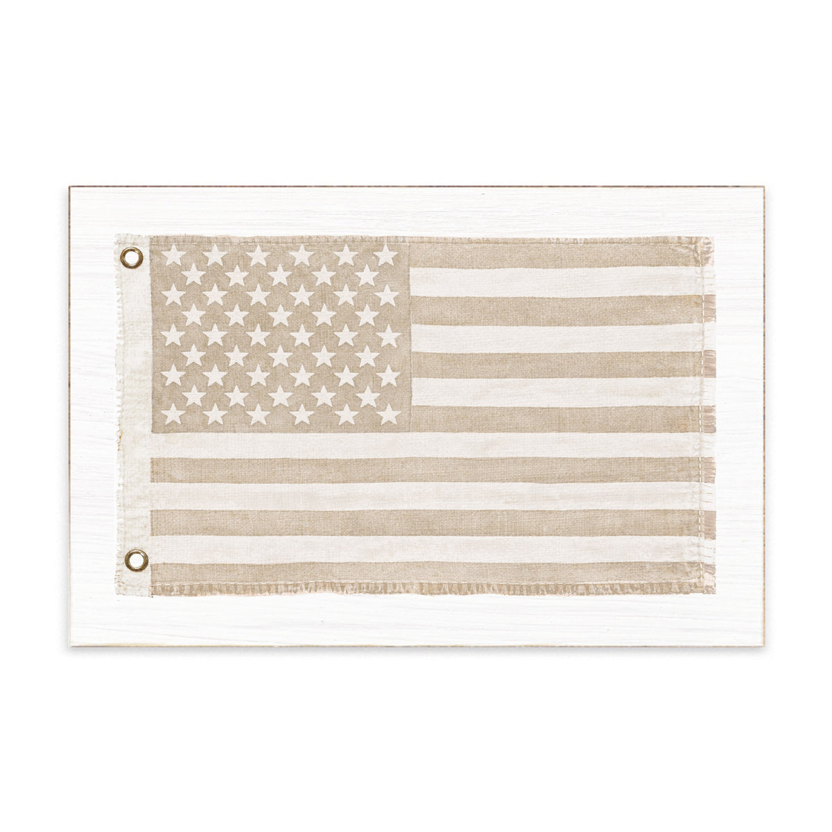 American Vintage Flag Whitewash Block Sign