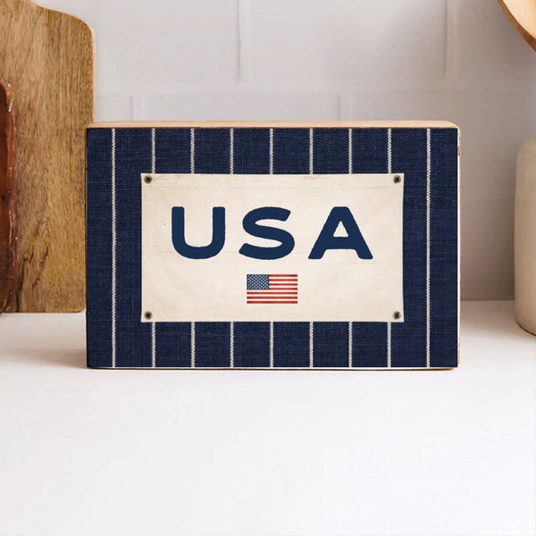 Americana Stripe Block Sign