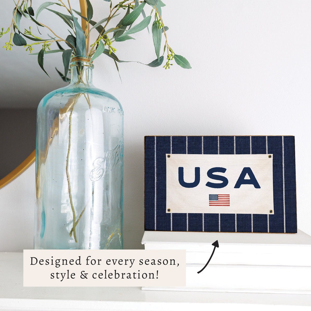 Americana Stripe Block Sign