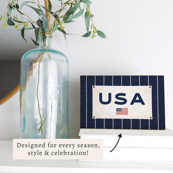 Americana Stripe Block Sign