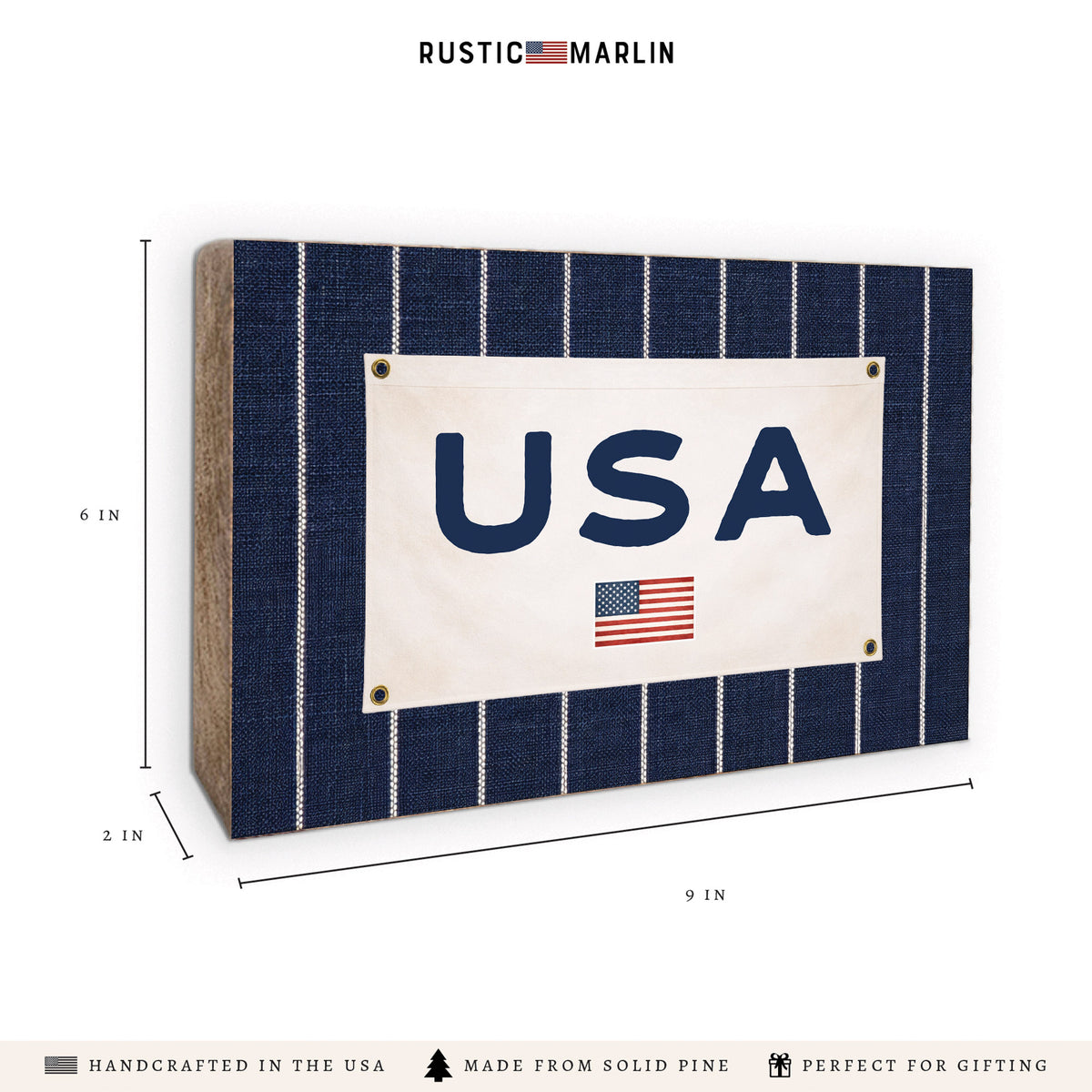 Americana Stripe Block Sign