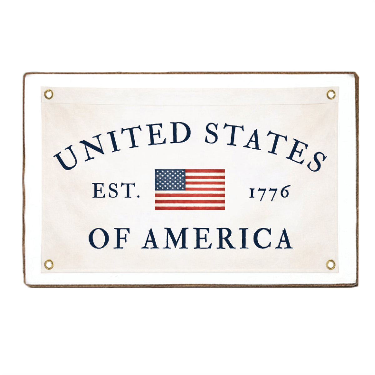 United States of America  Est 1776 Banner Block Sign