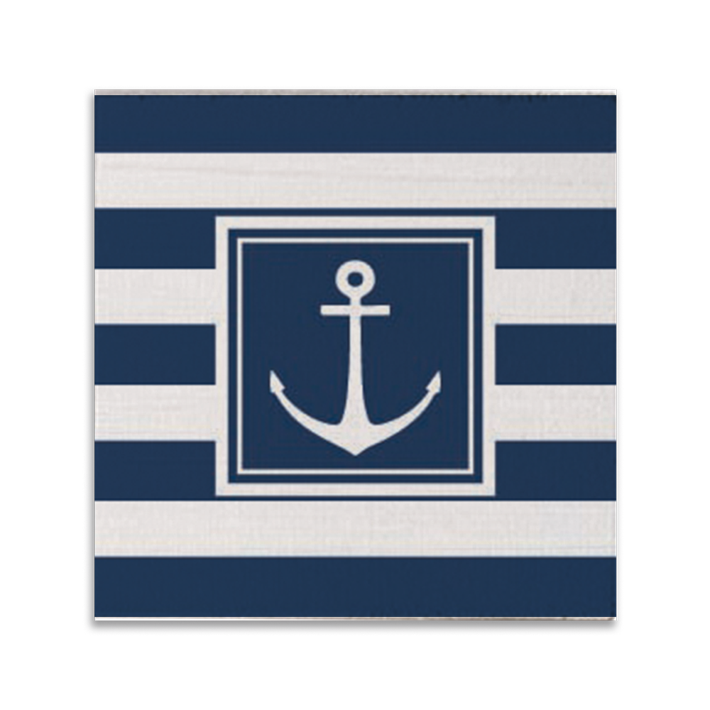 Navy Anchor Stripes Coaster