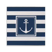 Navy Anchor Stripes Coaster