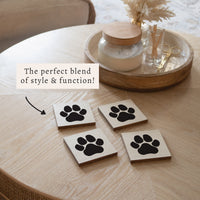 Paw Print Coaster Set