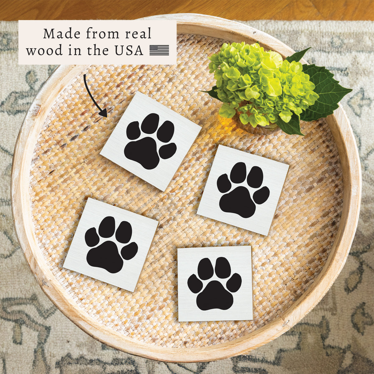 Paw Print Coaster Set