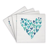 Watercolor Heart Coaster Set