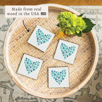 Watercolor Heart Coaster Set