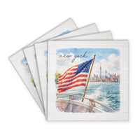 New York American Flag City Coaster Set