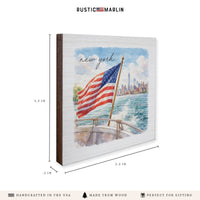 New York American Flag City Coaster Set