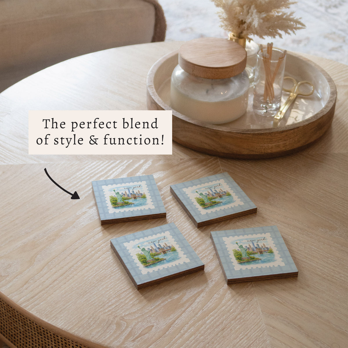 New York Stamp Coaster Set