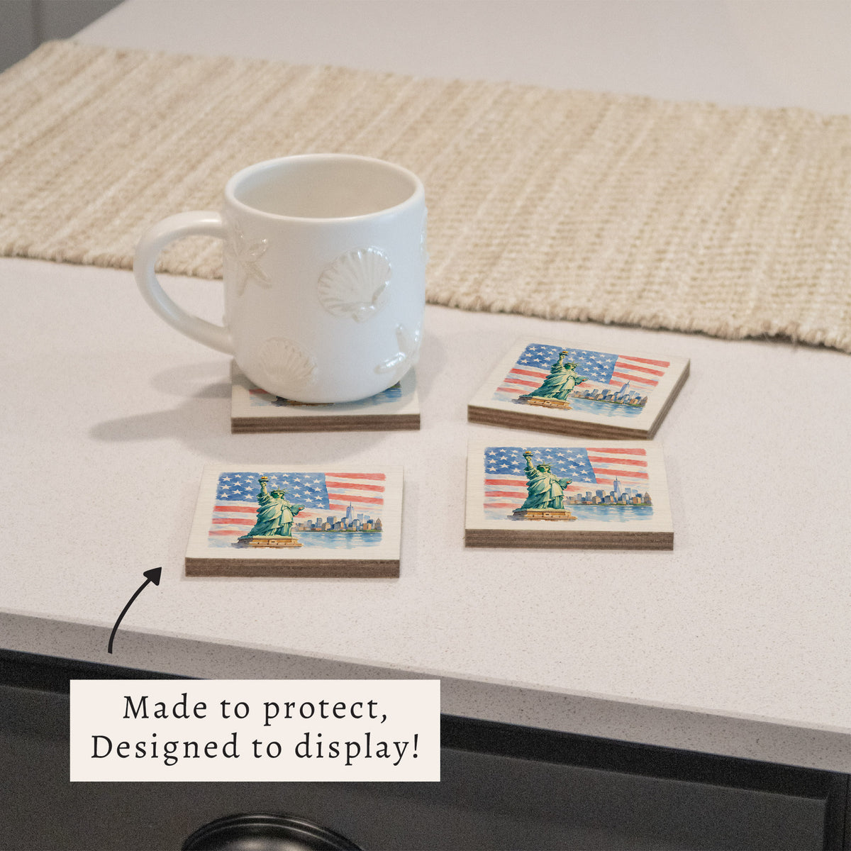 USA Statue Of Liberty Coaster Set