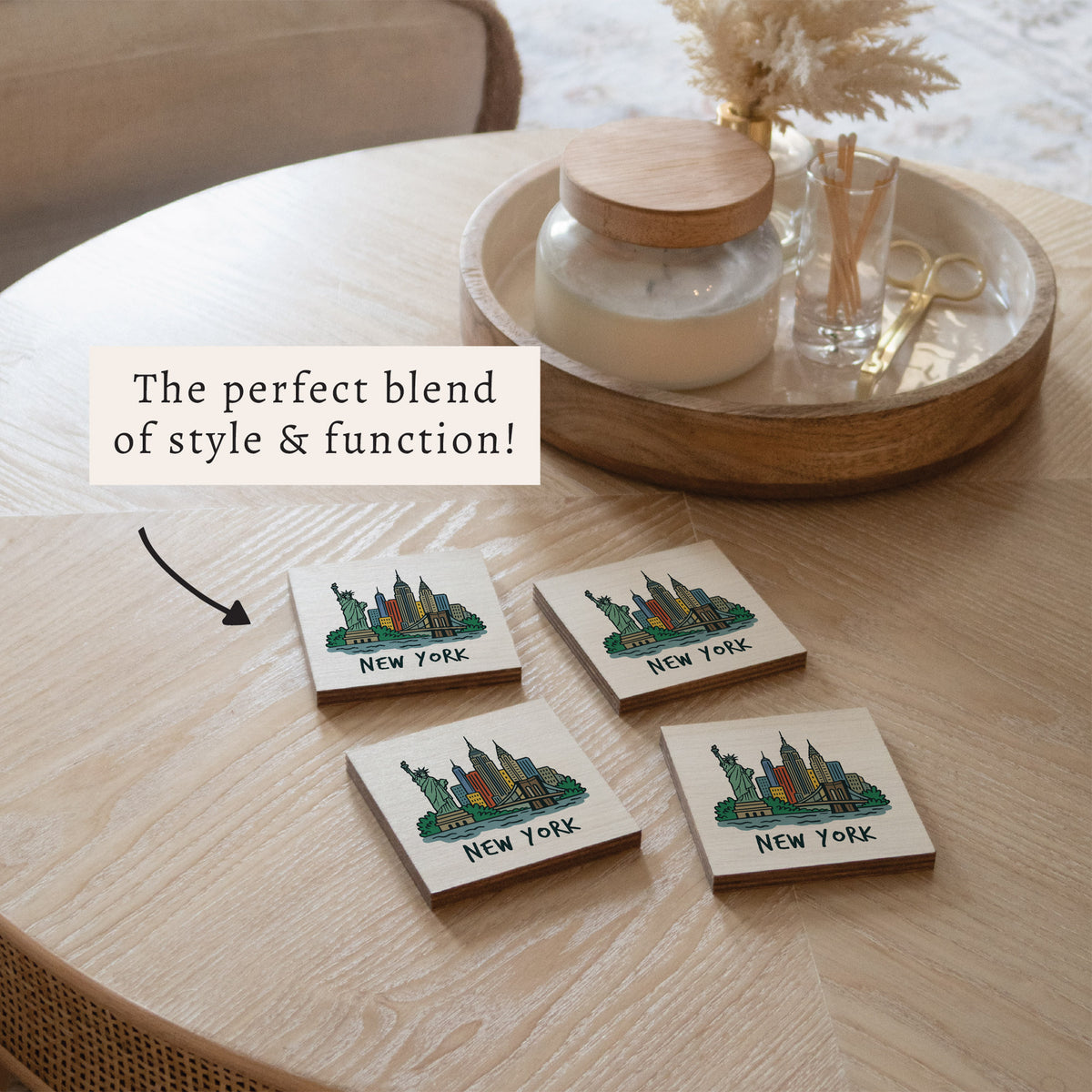 New York Cityscape Coaster Set