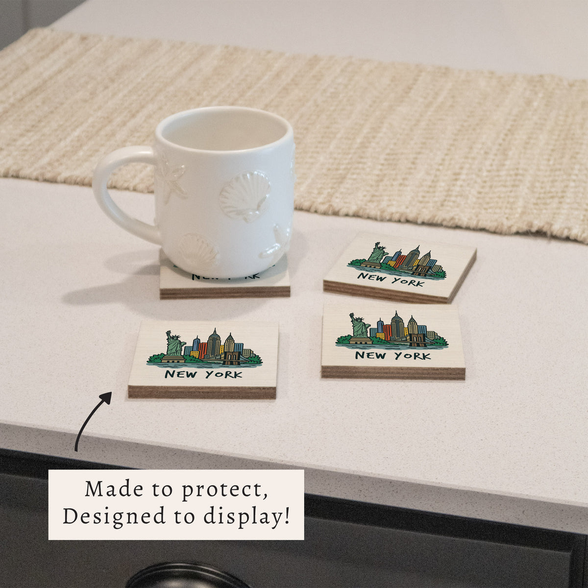 New York Cityscape Coaster Set