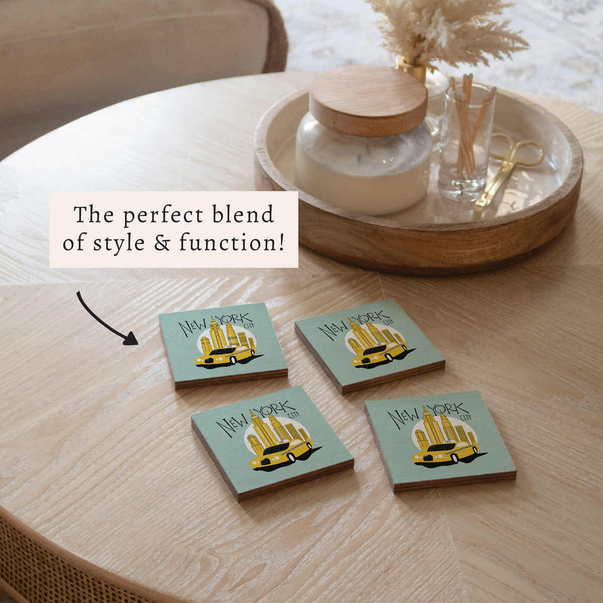 New York City Taxi Coaster Set