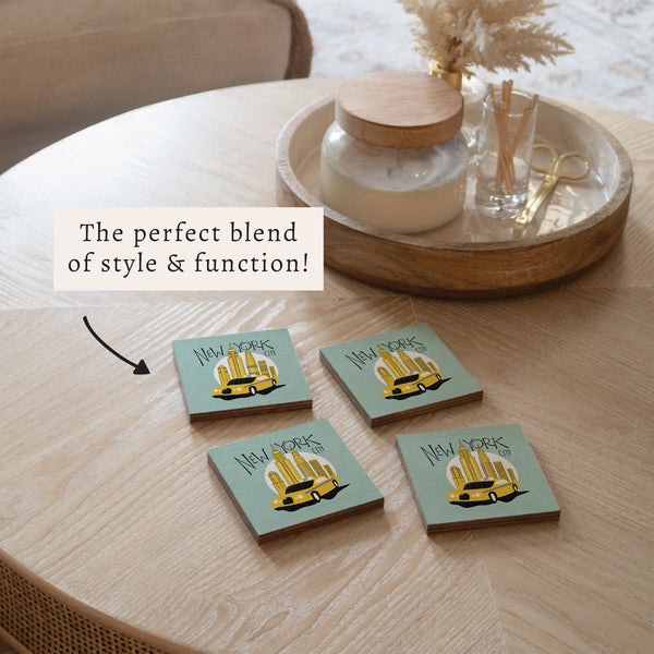 New York City Taxi Coaster Set